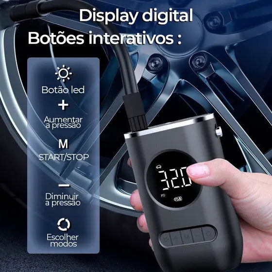 Mini Bomba de Ar Portátil para Carros