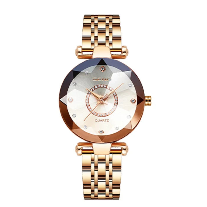 Relógio Feminino Diamante Luxo Anti Impacto e a Prova D'água