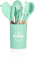 Jogo Utensílios de Cozinha Silicone Cabo de Madeira MM House (Vermelho)