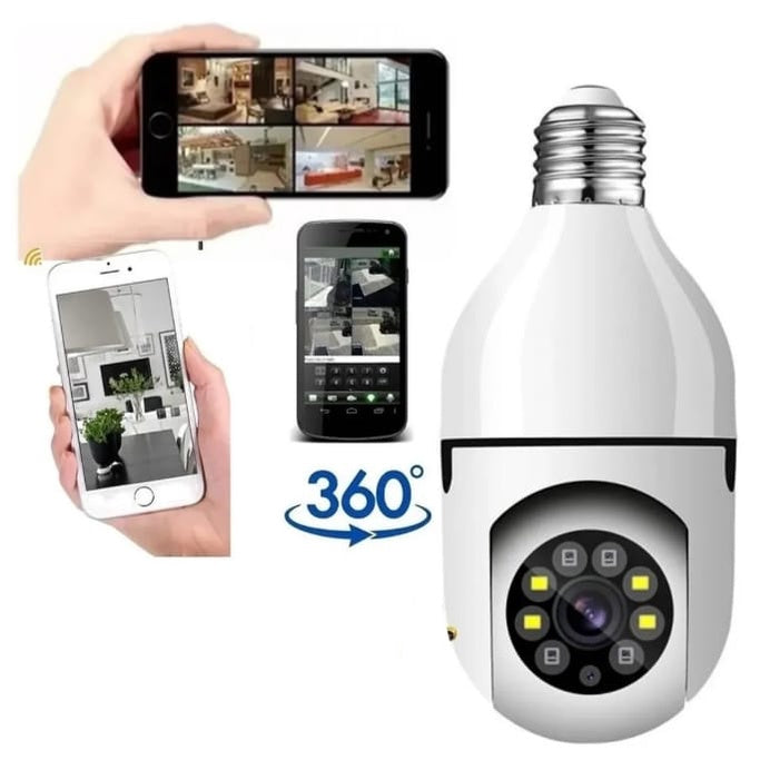 Câmera de Segurança Qkz KZ-818 Lâmpada Ip Wifi com Visão Noturna