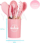 Jogo Utensílios de Cozinha Silicone Cabo de Madeira MM House (Vermelho)