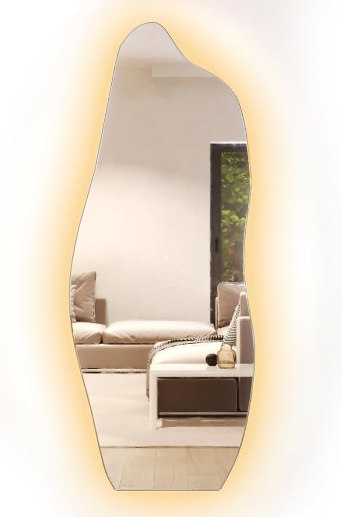Espelho 170x70 Orgânico Led Grande Corpo Inteiro Luxo Moldur Moldura led branco quente