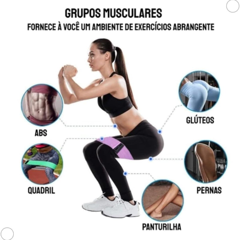 Kit 3 Faixa Elástica Hip Band Resistance Mini Band Treino Exercicio Academia Em Casa Fitness Treino Perna Glúteos Musculação Yoga Fortalecimento Pilates Fisioterapia