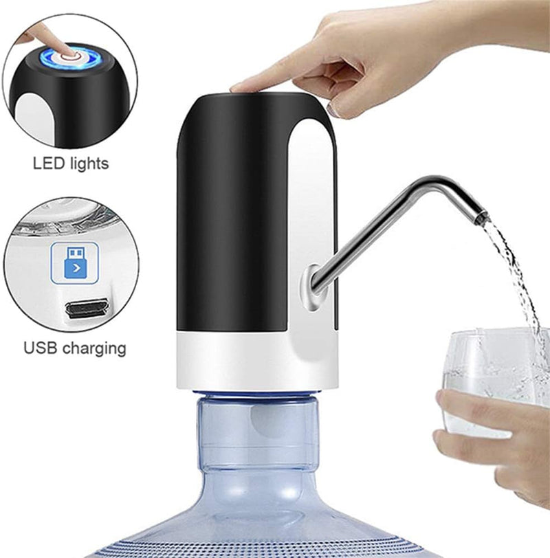 Bomba Elétrica Bebedouro Recarregável USB para Garrafão Galão D'água 5 a 20 Litros