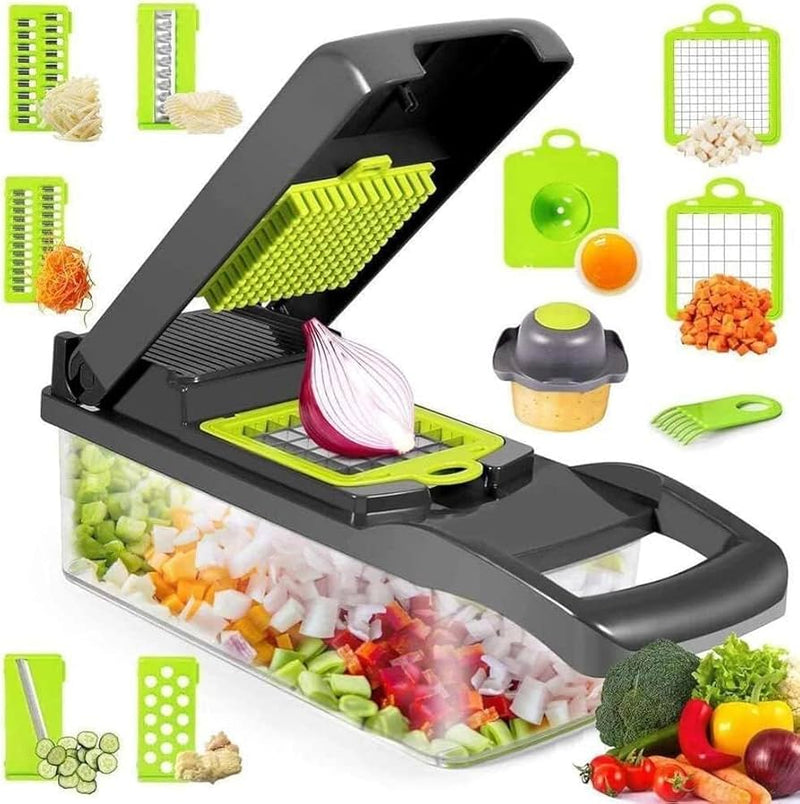 Cortador de legumes 16 em 1, cortador de vegetais de 8 lâminas - Compre 1 Leve 2 Unidades