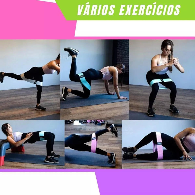Kit 3 Faixa Elástica Hip Band Resistance Mini Band Treino Exercicio Academia Em Casa Fitness Treino Perna Glúteos Musculação Yoga Fortalecimento Pilates Fisioterapia