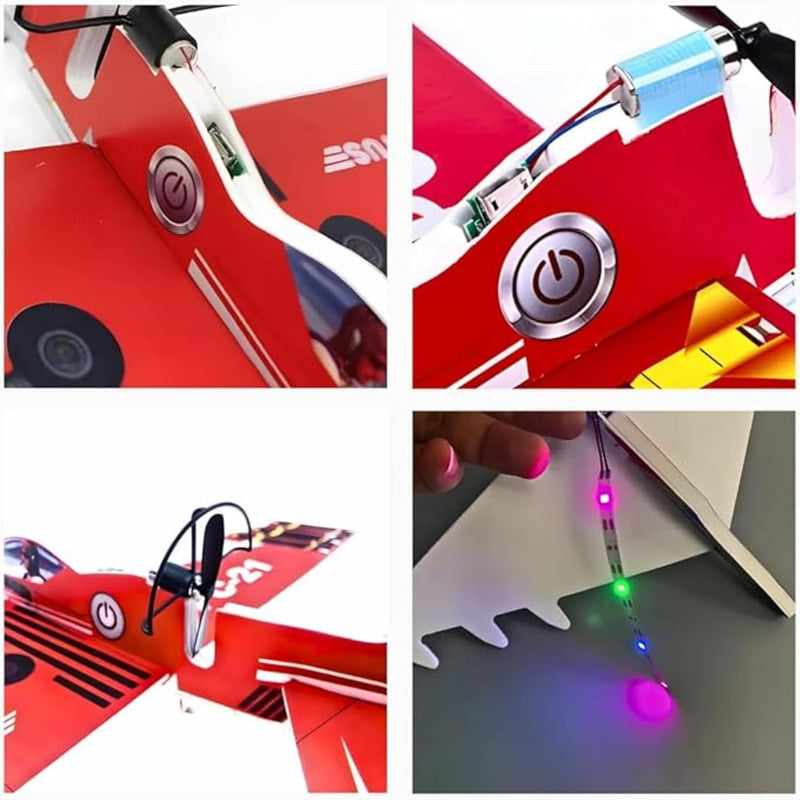 Avião Planador com Motor a Bateria Recarregável por porta USB, para crianças e amantes de aeromodelismo