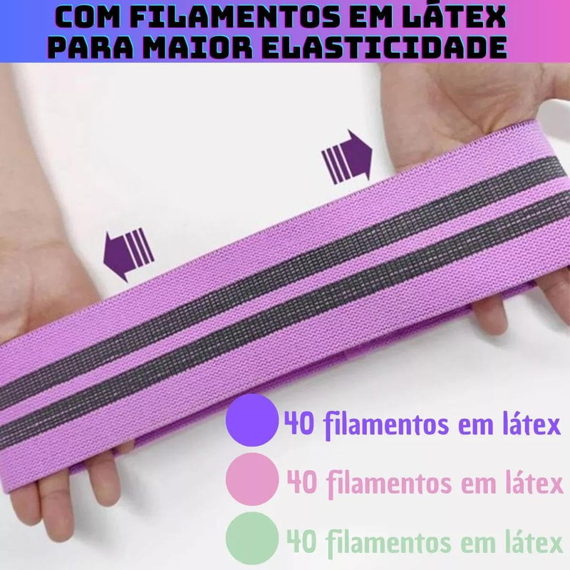 Kit 3 Faixa Elástica Hip Band Resistance Mini Band Treino Exercicio Academia Em Casa Fitness Treino Perna Glúteos Musculação Yoga Fortalecimento Pilates Fisioterapia