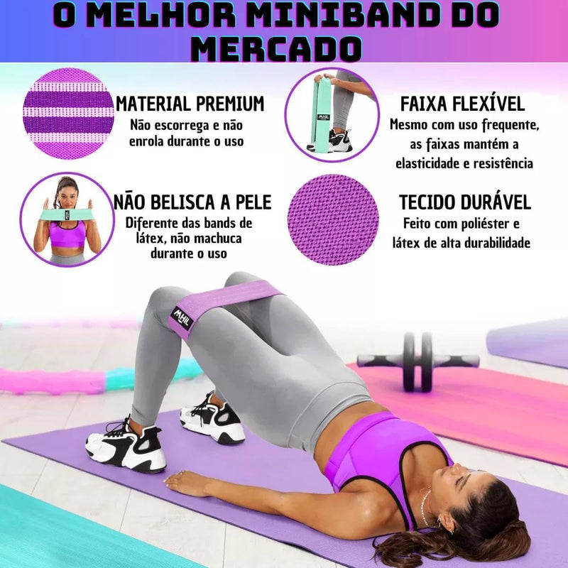 Kit 3 Faixa Elástica Hip Band Resistance Mini Band Treino Exercicio Academia Em Casa Fitness Treino Perna Glúteos Musculação Yoga Fortalecimento Pilates Fisioterapia