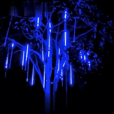 Luzes LED Chuva de Meteoros | 8 Tubos 30cm/50cm à Prova D'Água