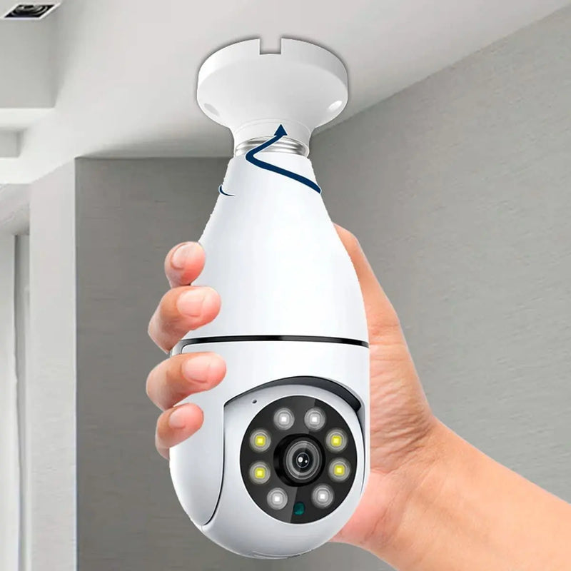 Câmera de Segurança Qkz KZ-818 Lâmpada Ip Wifi com Visão Noturna