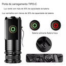 Kit 2 Mini Lanterna Tática Militar Portátil De 4 LEDs - Alta Potência e Recarregável