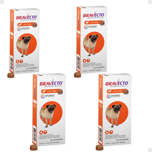 Bravecto Comprimido Antipulgas e Carrapatos MSD Para Cães 4,5 A 10 kg