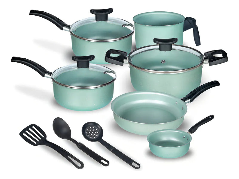 Conjunto Panelas Antiaderente 10 Peças Teflon Várias Cores