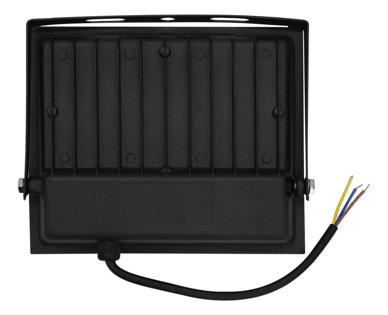 RY Kit 5 Refletor Holofote Slim 100W 110V/220V Preto Luz Branco Frío