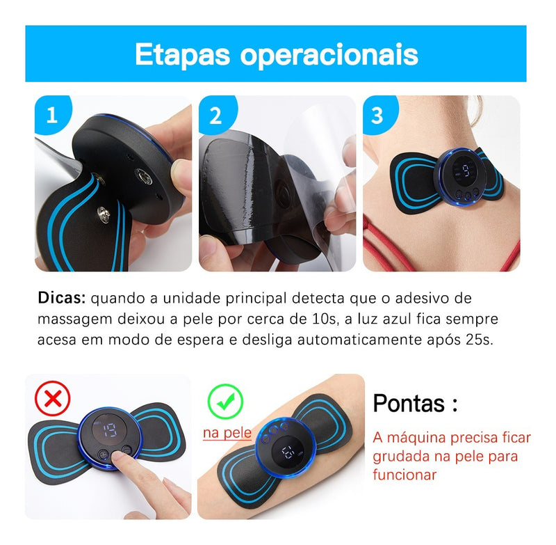 EMS Massageador Elétrico Cervical Portátil  Carregamento Usb