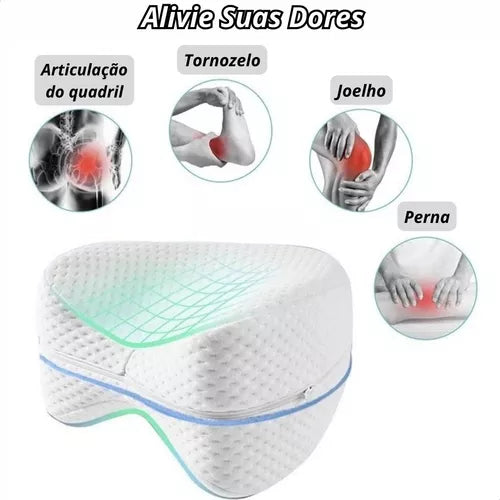 Kit 2 travesseiro pernas ortopédico almofada anatômica cor branco