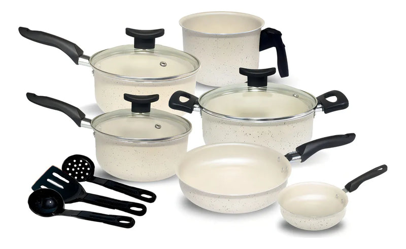 Conjunto Panelas Antiaderente 10 Peças Teflon Várias Cores