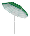 Guarda sol alumínio articulado 2,40m proteção sol silver coating verde listras Mor