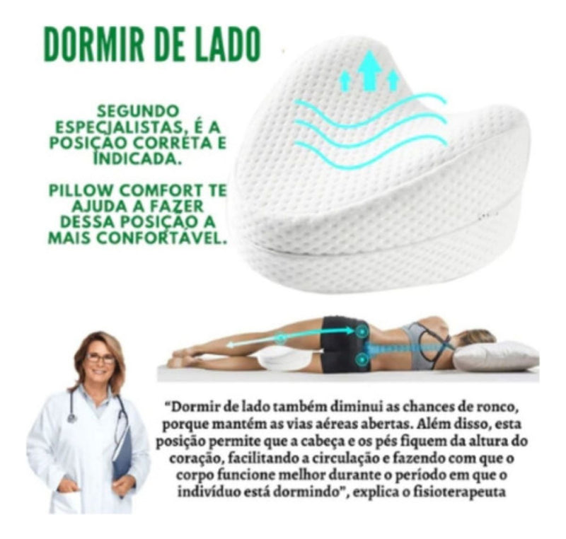 Kit 2 travesseiro pernas ortopédico almofada anatômica cor branco