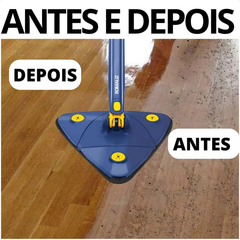 Mop Triangular Esfregão Rodo Mágico Giratório Com 2 Refil