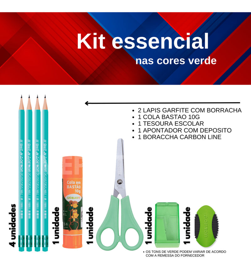 Kit Material Escolar Com Estojo Nova Cores Da Divertidamente