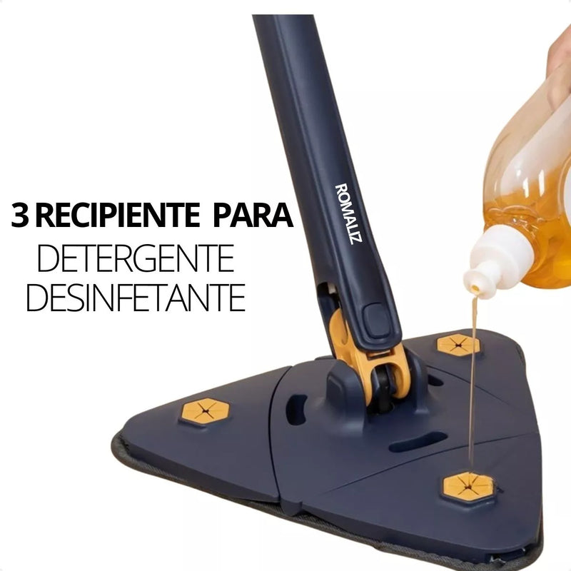 Mop Triangular Esfregão Rodo Mágico Giratório Com 2 Refil