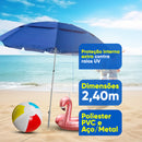 Guarda Sol Gigante 2,40m Praia Piscina Tecnologia Uv 2024