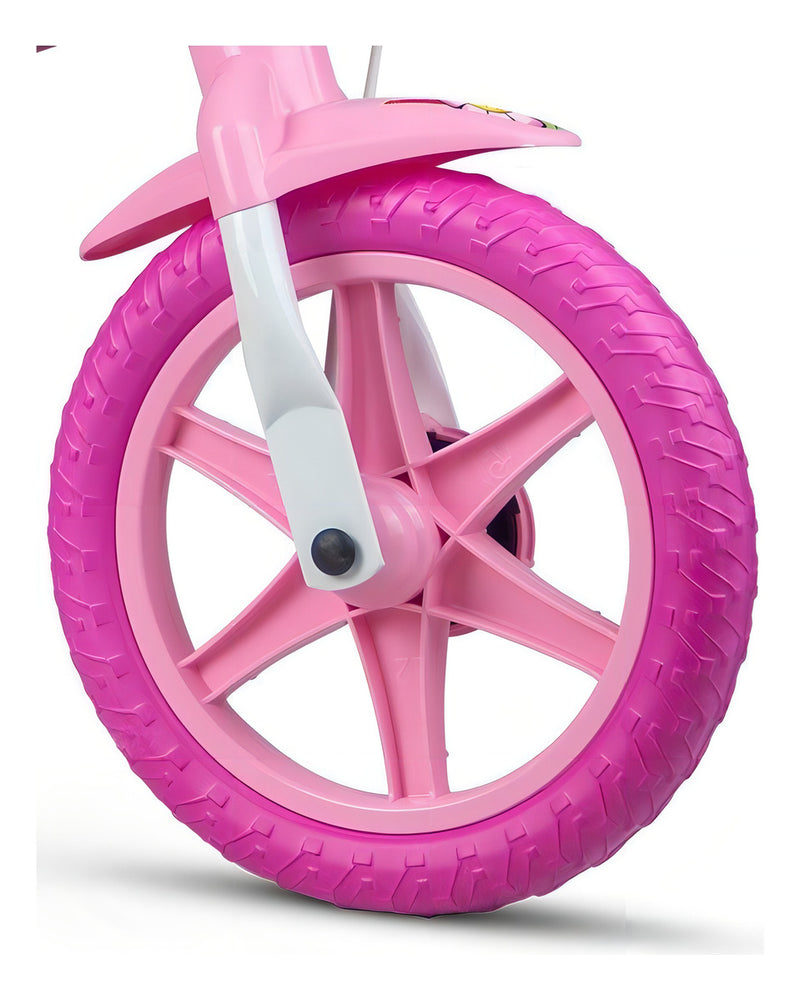 Bicicleta Infantil com roda treinamento Flower Aro 12 Nathor