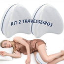 Kit 2 travesseiro pernas ortopédico almofada anatômica cor branco