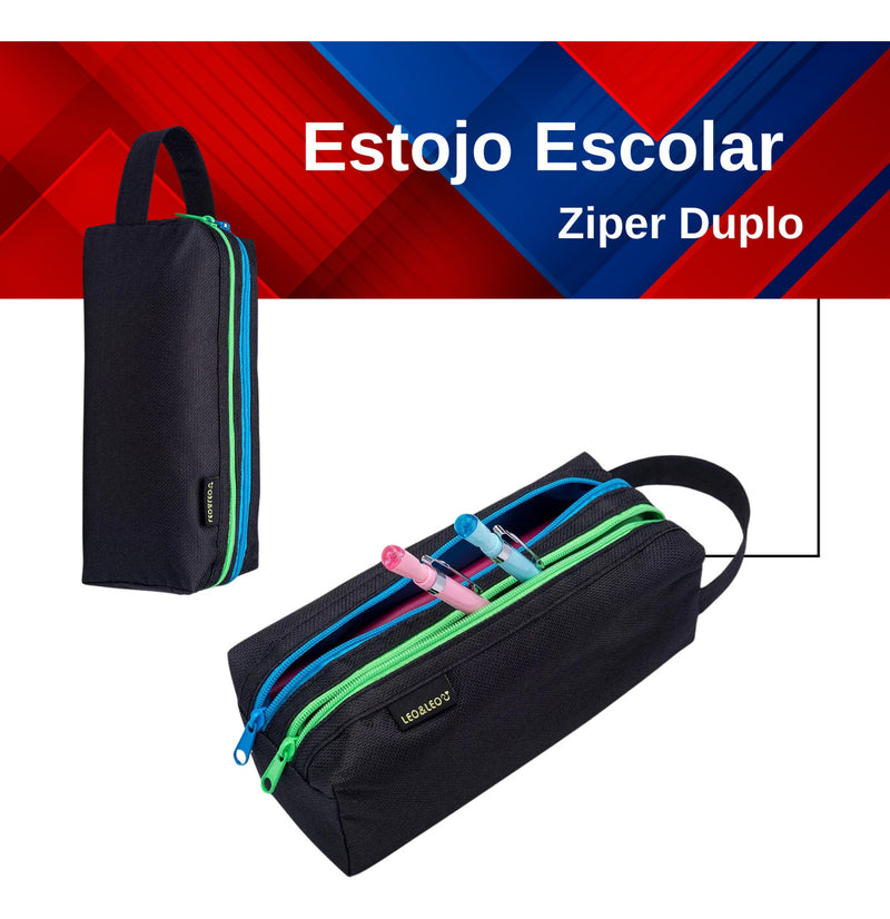 Kit Material Escolar Com Estojo Nova Cores Da Divertidamente