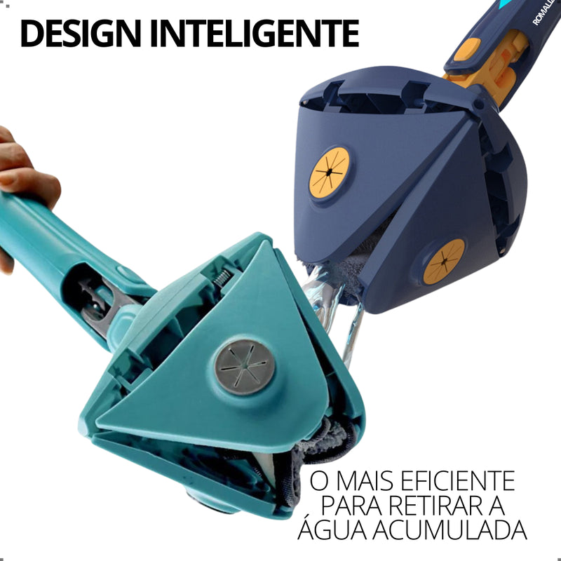 Mop Triangular Esfregão Rodo Mágico Giratório Com 2 Refil