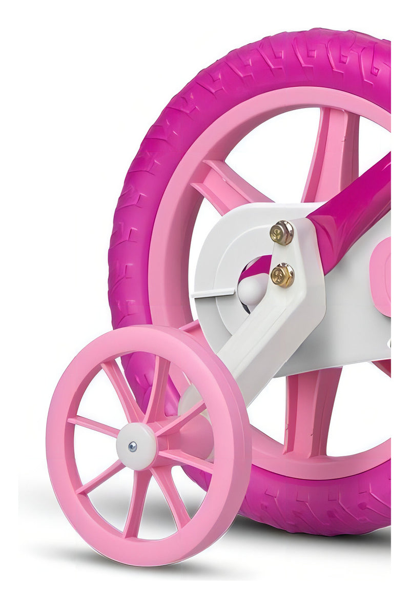 Bicicleta Infantil com roda treinamento Flower Aro 12 Nathor