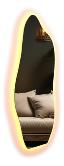 Espelho 170x70 Orgânico Led Grande Corpo Inteiro Luxo Moldur Moldura led branco quente