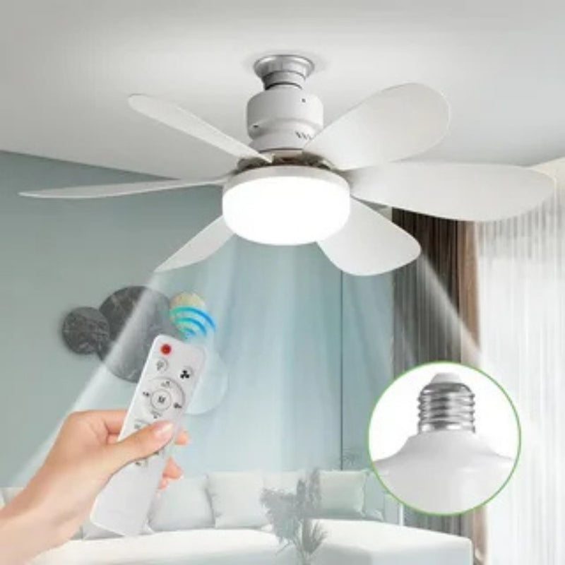 Ventilador Teto Lâmpada 30w Led E27 Ajustável Bivolt Kit 2