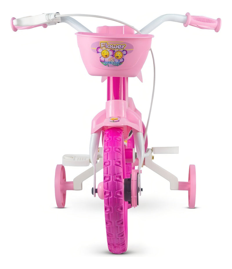 Bicicleta Infantil com roda treinamento Flower Aro 12 Nathor