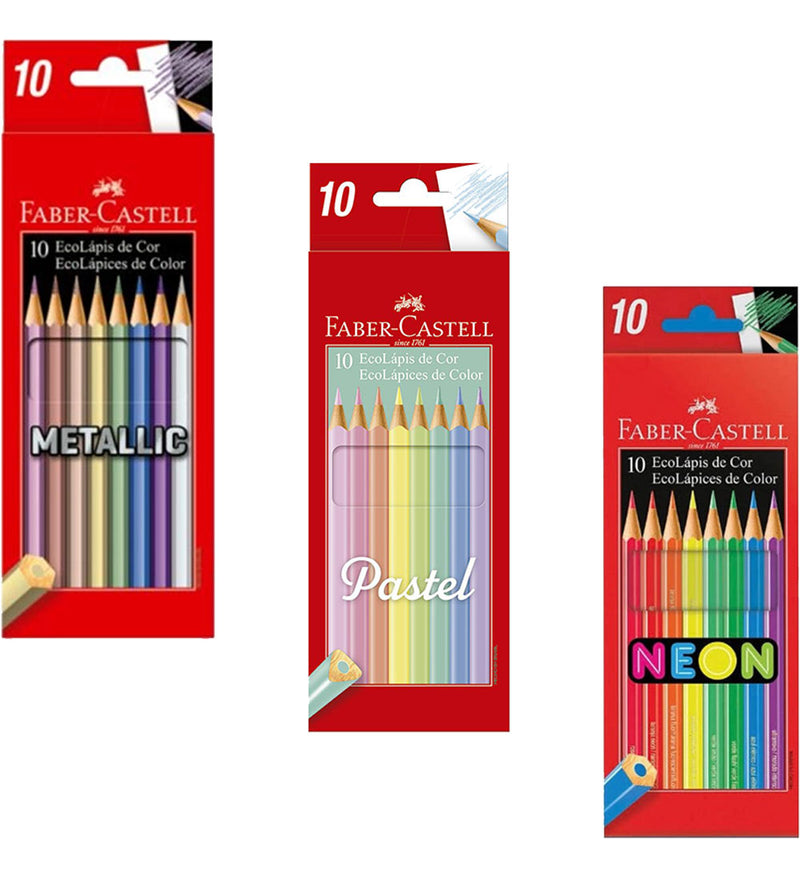 Lapis De Cor 24 Cores + Canetinha 12 + Neon Pastel Metalico