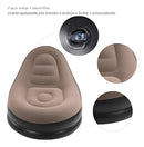 Poltrona Inflável Ultra Lounge Com Pufe Sofá Preguiçoso Cor Marrom