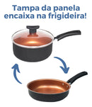 Conjunto Panelas Antiaderente 10 Peças Teflon Várias Cores