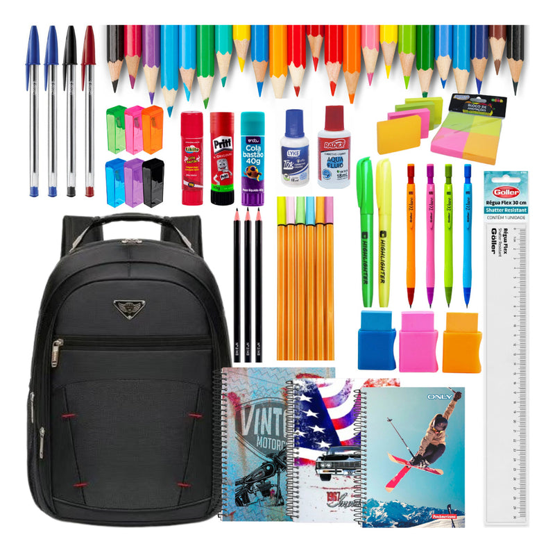 Material Escolar Kit Completo Econômico