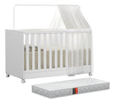 Mini Berço Vira Cama Americano 1344 com Colchão – Branco