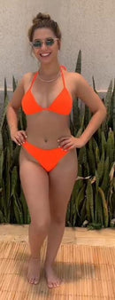 Biquíni Asa Delta Fio Duplo Bojo Removível Cores Neon Full