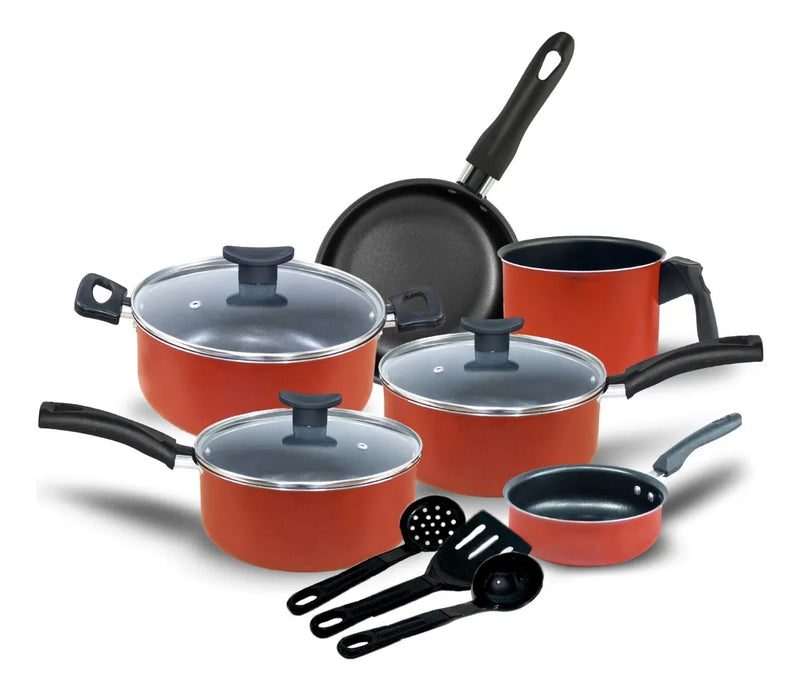 Conjunto Panelas Antiaderente 10 Peças Teflon Várias Cores