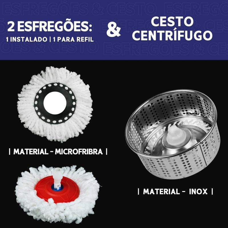 Mop Giratorio Com Cesto Em Inox - Nybc