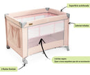 Berço Portátil Infantil Cercado – Rosa | Suporta até 15kg