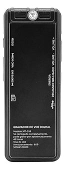Gravador De Voz Profissional Portátil Digital Tomate 8gb Cor Preto