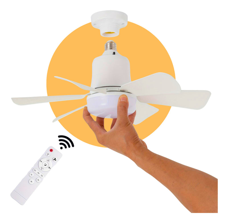 Ventilador Teto Lâmpada 30w Led E27 Ajustável Bivolt Kit 2