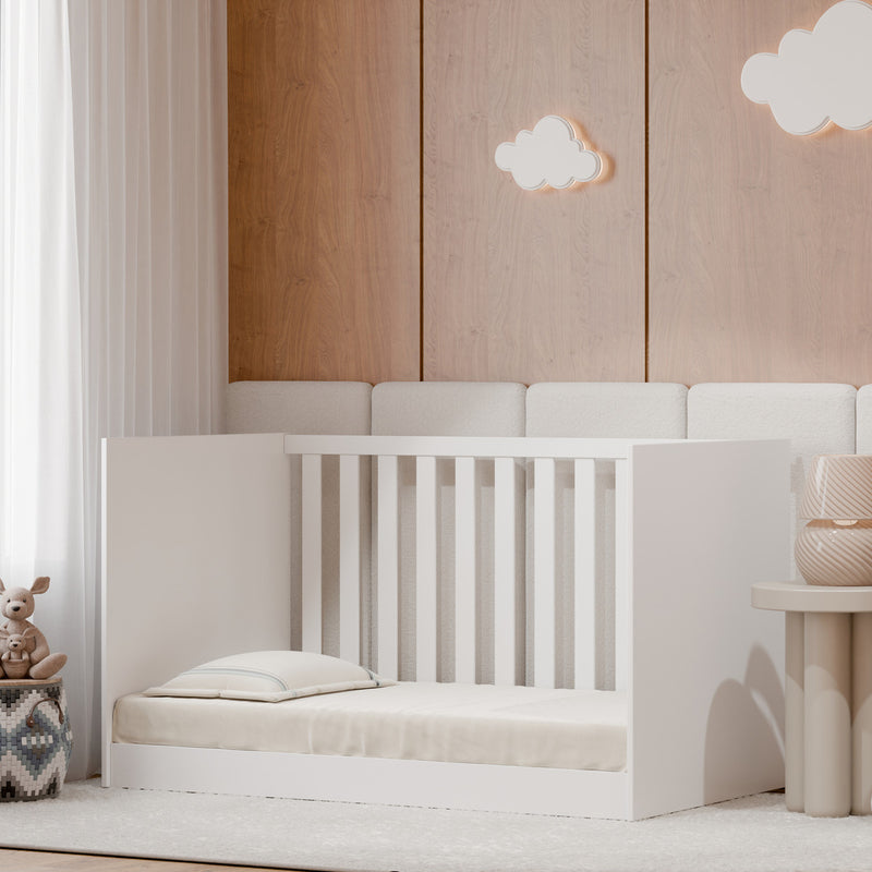 Mini Berço Vira Cama Americano 1344 com Colchão – Branco