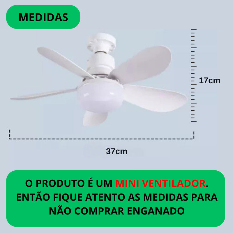 Ventilador Teto Lâmpada 30w Led E27 Ajustável Bivolt Kit 2
