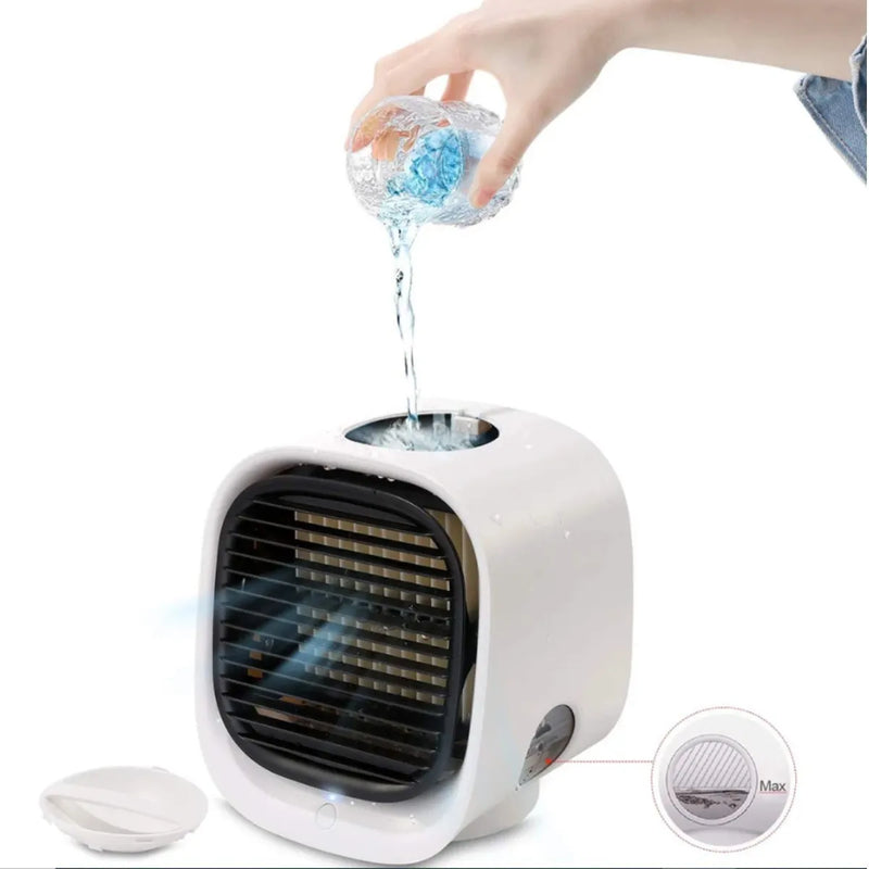 Mini Ar Condicionado Portátil - Leve o Frescor para Onde Estiver